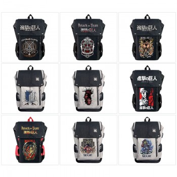 Attack on Titan anime USB nylon backpack school bag