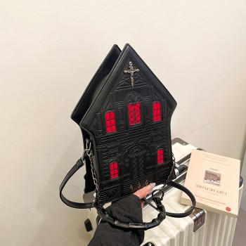 Gothic Cross House Shape PU Crossbody Shoulder Bag