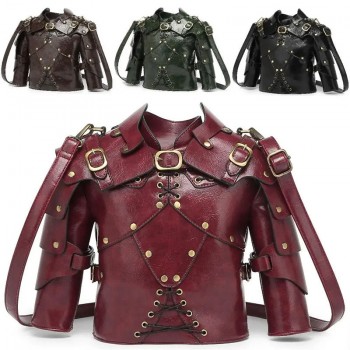 Fashionable retro personalized armor design shoulder bag