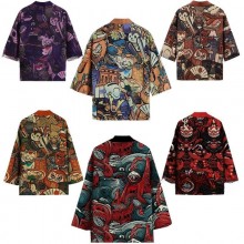 Demon Samurai Cat anime kimono cloak mantle hoodie