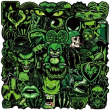 Cool Green Monster Claw Terror Vampire Graffiti wa...