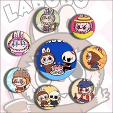 Labubu anime tinplate brooch pins 5.8cm
