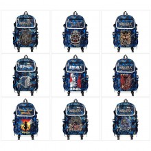 Attack on Titan anime canvas camouflage backpack b...