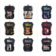 Chainsaw Man anime USB nylon backpack school bag