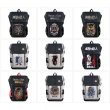 Attack on Titan anime USB nylon backpack school ba...