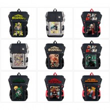 My Hero Academia anime USB nylon backpack school b...