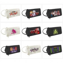 EVA anime canvas triangle pen bag pencil case