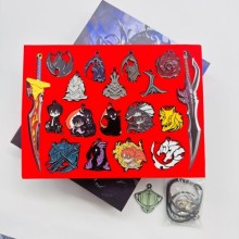 Solo Leveling anime mini sword key chains rings a set