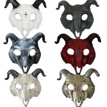 Halloween PU 3D Sheep Goat Bone Skeleton Cosplay PU Mask