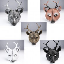 Cute Deer Head Cosplay PU Mask