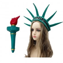 Halloween Cosplay Headband Statue of Liberty Headwear with Torch
