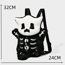 Halloween Fashion Skull Plush Backpack Bag