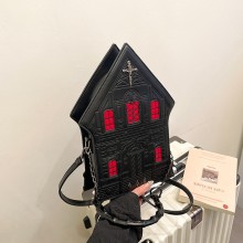 Gothic Cross House Shape PU Crossbody Shoulder Bag