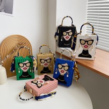 Women Novelty Lady Face Shoulder Bags
