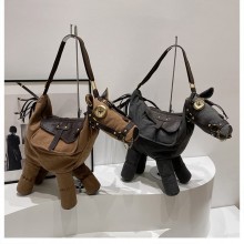 Donkey Horse Shape Canvas Crossbody Shoulder Bag