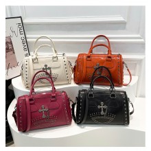 Rock Girls Handbag Riveted Skull Leather Shoulder ...