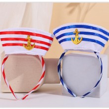 Navy Headband Captain Sailor Cap Hair Hoops