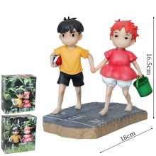 Ponyo on the Cliff Holding Hands with Ponyo and So...