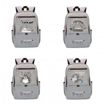 Totoro anime canvas drawstring backpack bags