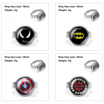 Super Hero Iron Spider-man Super Man Batman adjustable rings