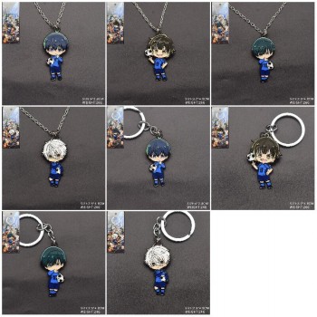 Blue Lock anime alloy key chain necklace