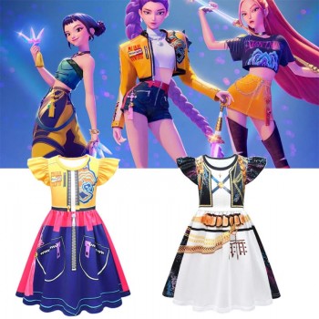 K-POP Huntrix Rumi Cosplay Skirt Dress Costume