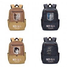 Attack on Titan anime canvas drawstring backpack b...