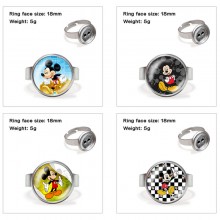 Mickey Minnie Mouse anime adjustable rings