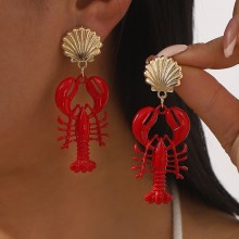 Lobster Bead Necklace Earrings