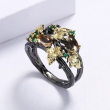 Classic Black Gold Zircon Rings
