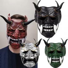 Halloween Japanese Prajna Samurai Latex Mask Cosplay Headgear