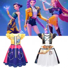 K-POP Huntrix Rumi Cosplay Skirt Dress Costume