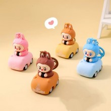 Labubu Power Car anime figure doll key chains