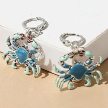 Blue Crab Shape Earrings a pair