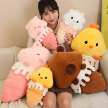 Creative Ice Cream Animal Pillow Sheep Pig Capybara Plush Doll