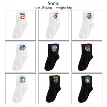 Sonic the Hedgehog anime mid length cotton socks