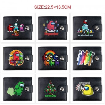 Among us game card holder magnetic buckle wallet purse