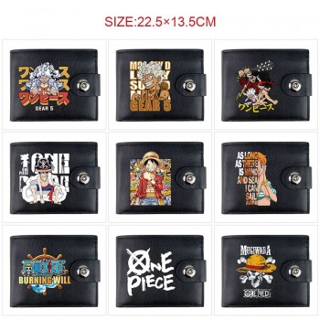 One Piece anime card holder magnetic buckle wallet purse