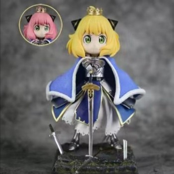 SPY x FAMILY Anya Forger cos Saber anime figure 2 heads