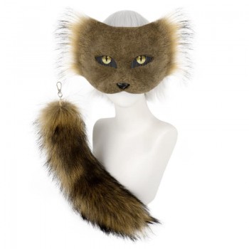 Fluffy Fur Fox Tail and Mask set