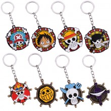 One Piece anime alloy movable key chain