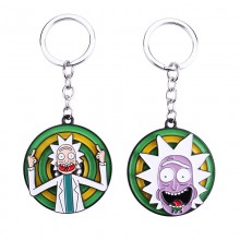 Rick and Morty anime movable alloy key chain