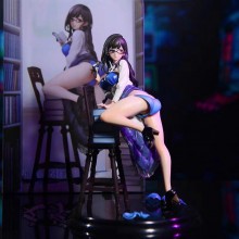 R18 Literature girl chair reading book anime sexy figure