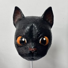 Halloween Black Cat Scary Headger Cosplay Latex Mask