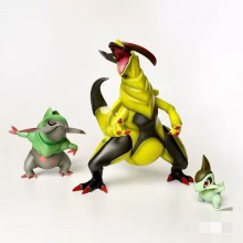 3pcs/set Pokemon Axew Fraxure Haxorus Yaya Axetooth Dragon figures