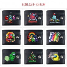 Among us game card holder magnetic buckle wallet p...