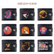 Chainsaw Man anime card holder magnetic buckle wal...