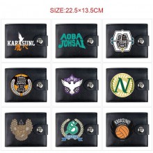 Haikyuu anime card holder magnetic buckle wallet p...