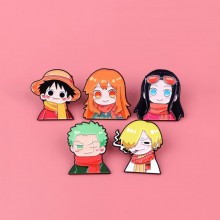 One Piece anime Alloy Enamel Badges Brooch Pins