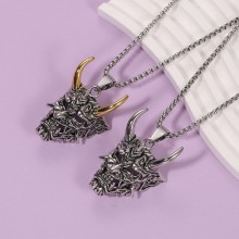 Vintage Punk Demon Mask Samurai Ghost Pendant Neck...